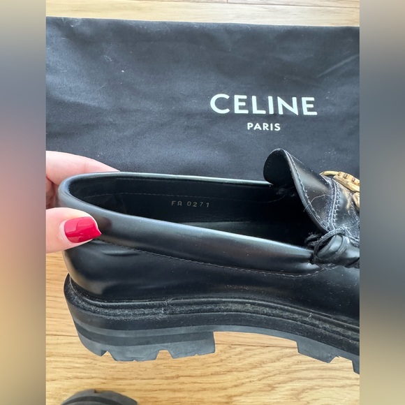 CELINE Margaret Loafer with Gold Chain - Picture 2 of 7